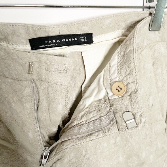 ZARA | Light Tan Textured Cigarette Pant - Picture 8 of 10